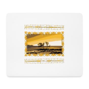 Sunset on the river with ornamental frame - Mouse Pad (horizontal) - white - Front