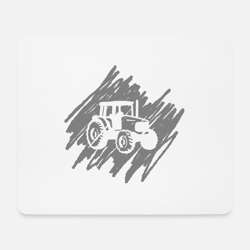 Traktor - Mousepad (Querformat) - Weiß