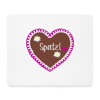 Lebkuchenherz Spatzl - Mousepad (Querformat) - Weiß - Vorne