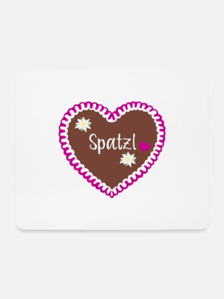 Lebkuchenherz Spatzl - Mousepad (Querformat) - Weiß