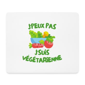 J'peux pas j'suis végétarienne - Tapis de souris (format paysage) - blanc - Devant