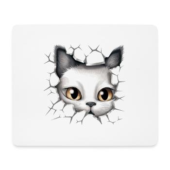 Hole Peekaboo: Baby-Katze auf Abenteuer - Mousepad (Querformat) - Weiß - Vorne