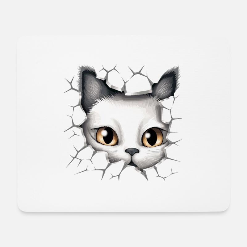 Hole Peekaboo: Baby-Katze auf Abenteuer - Mousepad (Querformat) - Weiß