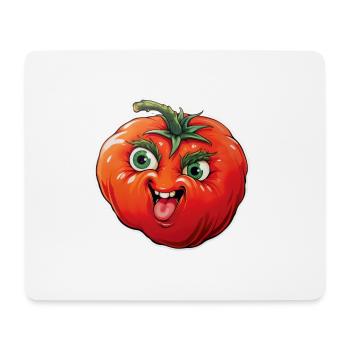 Tomate heureuse - Tapis de souris (format paysage) - blanc - Devant