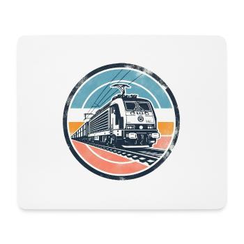 E-Lok mit Güterzug - Mousepad (Querformat) - Weiß - Vorne