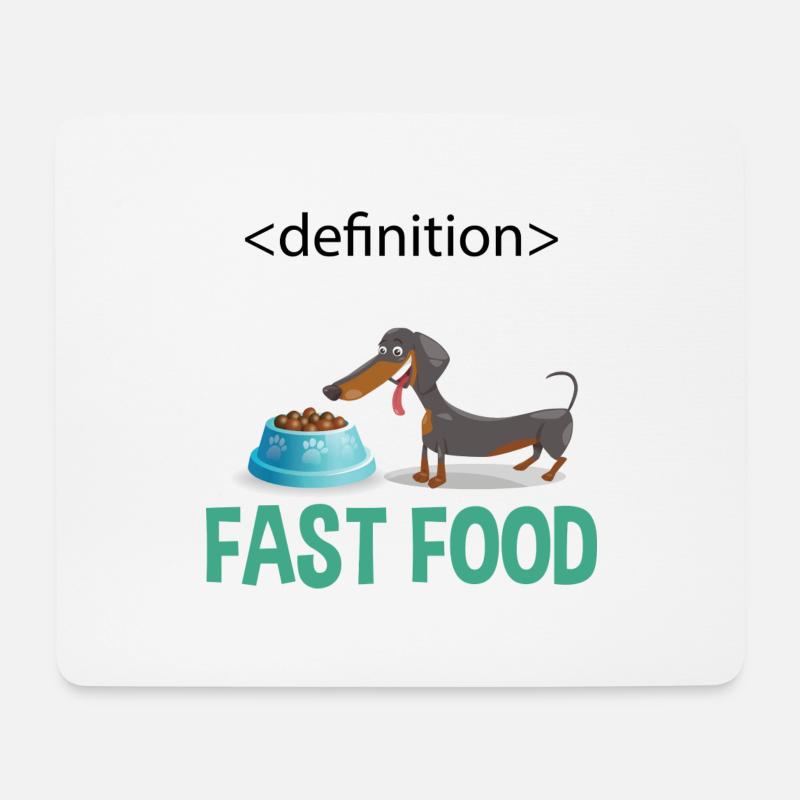 Dackel - Fast Food - Mousepad (Querformat) - Weiß