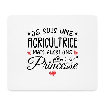 Je Suis Une Agricultrice, Mais Aussi Une Princesse - Tapis de souris (format paysage) - blanc - Devant