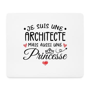 Je Suis Une Architecte, Mais Aussi Une Princesse - Tapis de souris (format paysage) - blanc - Devant
