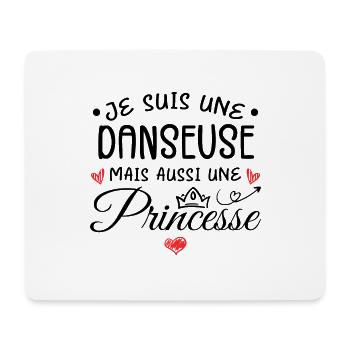 Je Suis Une Danseuse, Mais Aussi Une Princesse - Tapis de souris (format paysage) - blanc - Devant