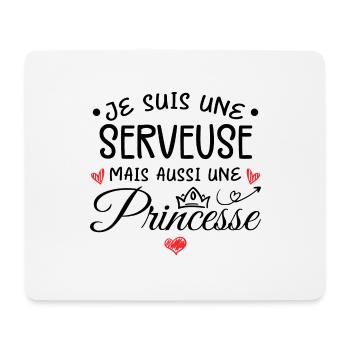 Je Suis Une Serveuse, Mais Aussi Une Princesse - Tapis de souris (format paysage) - blanc - Devant