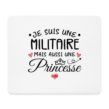 Je Suis Une Militaire, Mais Aussi Une Princesse - Tapis de souris (format paysage) - blanc - Devant