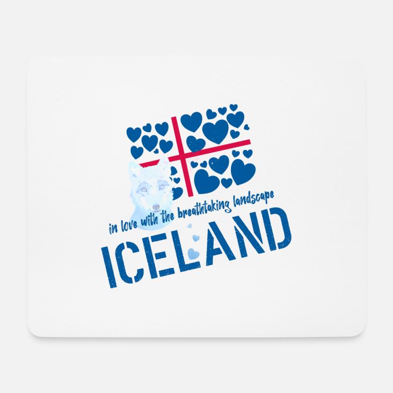 Iceland fox - Mousepad (Querformat) - Weiß