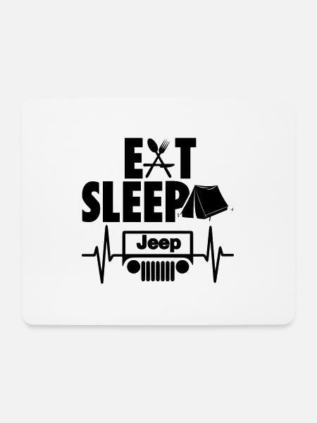 Eat Sleep Jeeps - Mousepad (Querformat) - Weiß