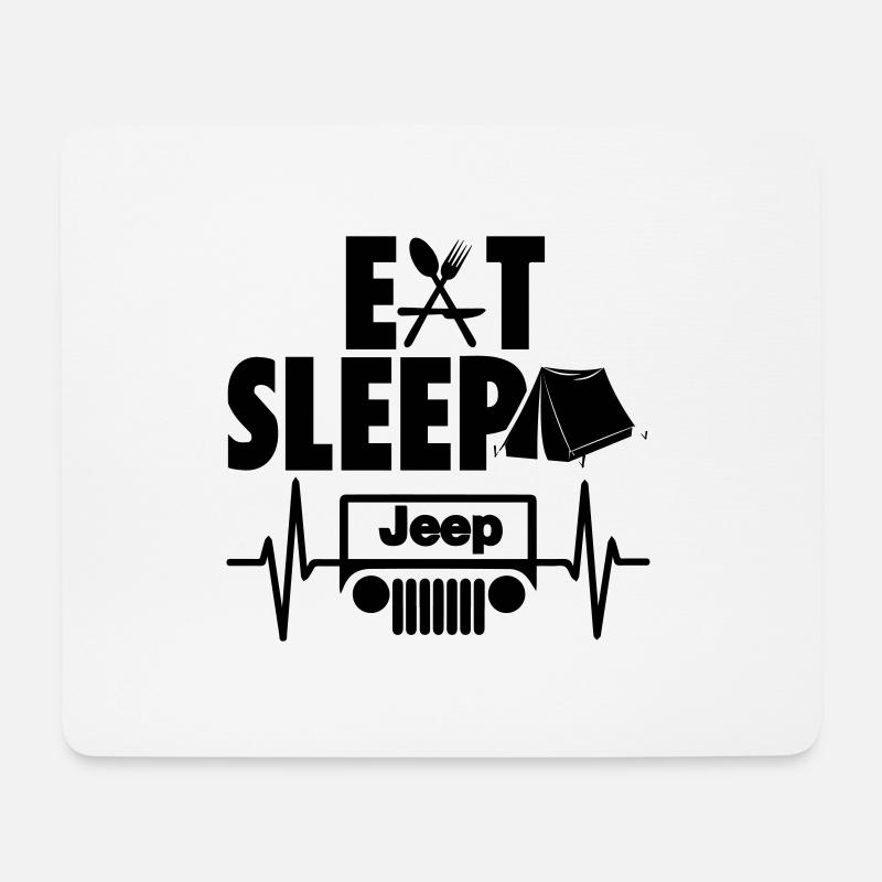 Eat Sleep Jeeps - Mousepad (Querformat) - Weiß