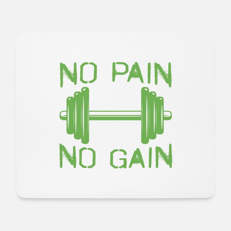No pain no gain - Mouse Pad (horizontal) - white