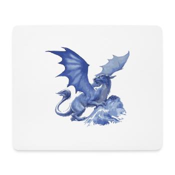 drache ,blau,malerei,graffiti, airbrush,hellblau - Mousepad (Querformat) - Weiß - Vorne