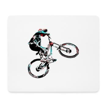 Downhill-Mountainbiken - Mousepad (Querformat) - Weiß - Vorne