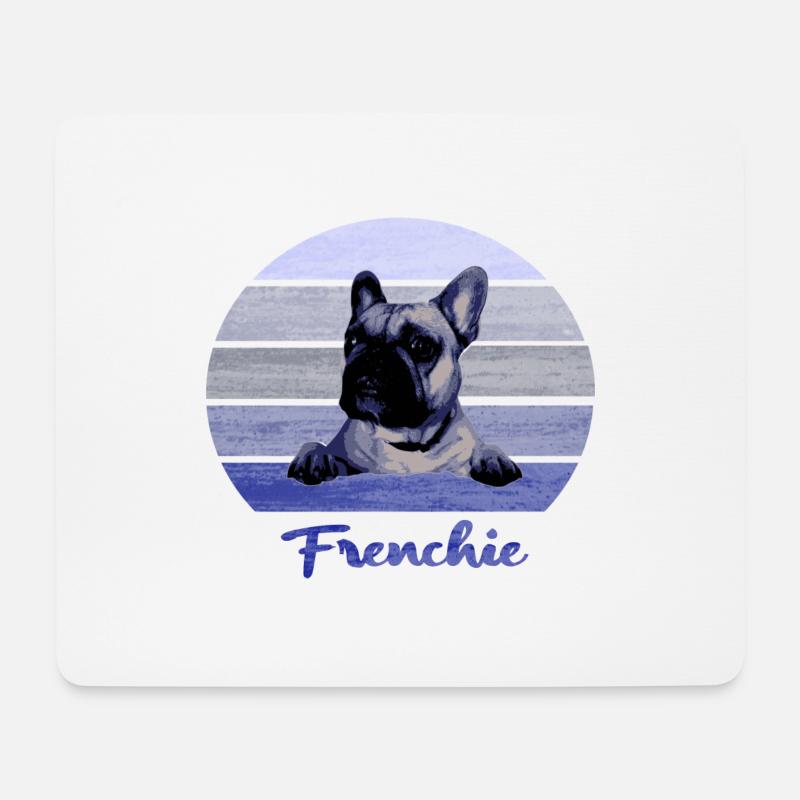 Frenchie, Hunde, Bully, Französische Bulldogge - Mousepad (Querformat) - Weiß