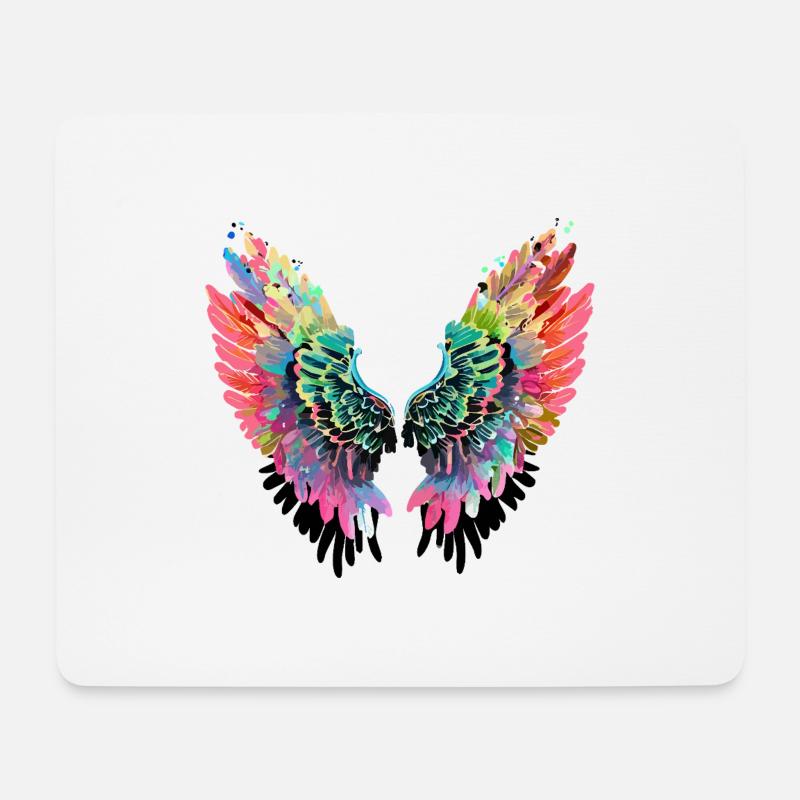 engelsflügel,angelwings,flügel.bunt,graffiti - Mousepad (Querformat) - Weiß
