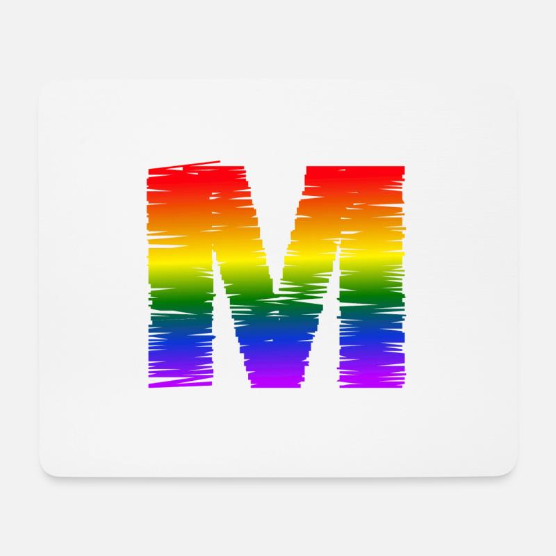 Regenbogen M - Mousepad (Querformat) - Weiß