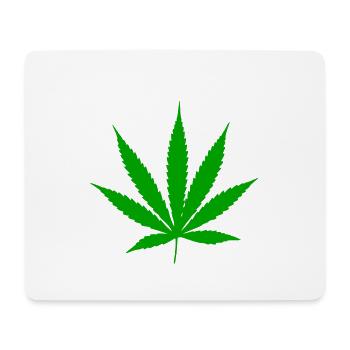 Plante à feuilles de cannabis - Tapis de souris (format paysage) - blanc - Devant
