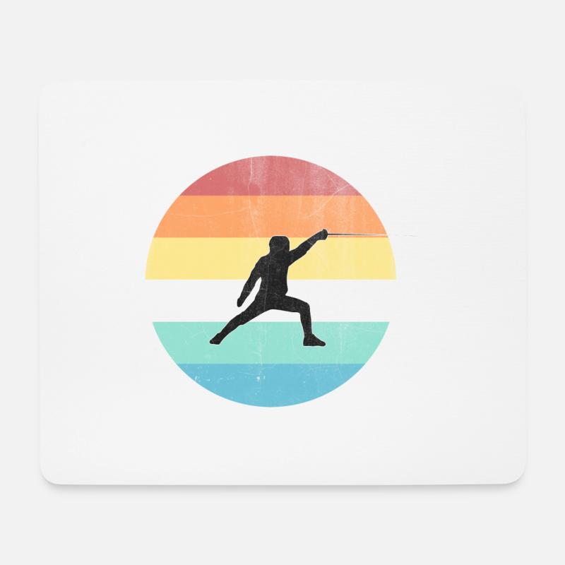 Fechten - Mousepad (Querformat) - Weiß