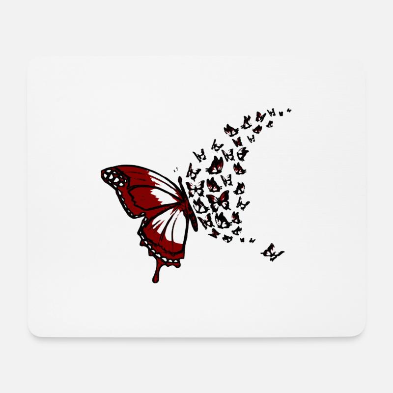 Schmetterlingsschwarm - Mousepad (Querformat) - Weiß