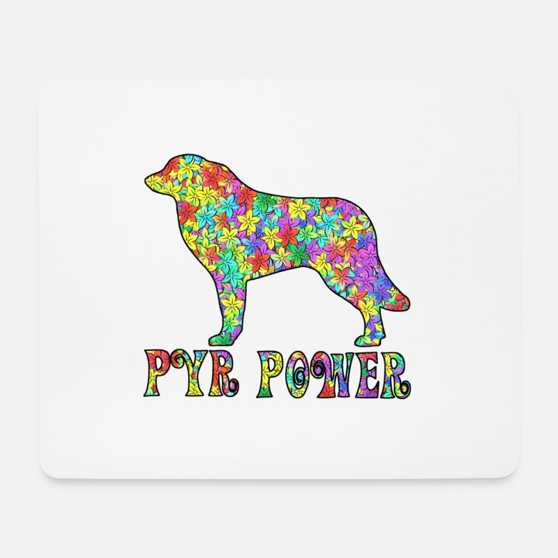Pyrenäen-Sennenhund, vollständig anpassbar nach Wunsch - Mousepad (Querformat) - Weiß