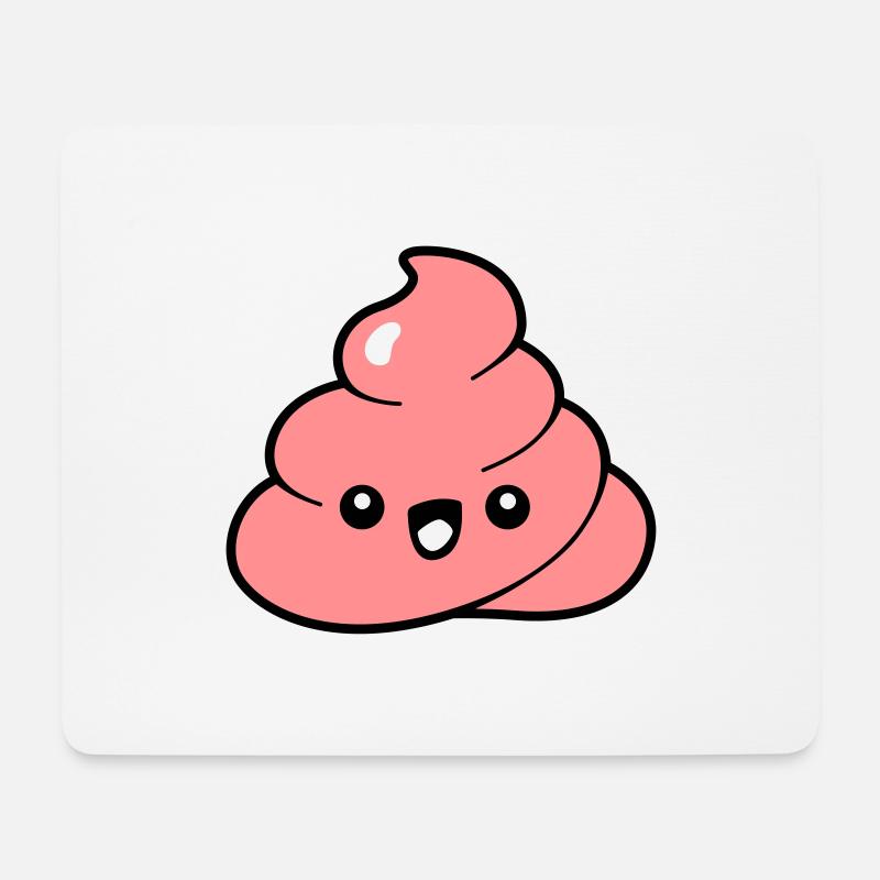 Kawaii kackhaufen Emoji - Mousepad (Querformat) - Weiß
