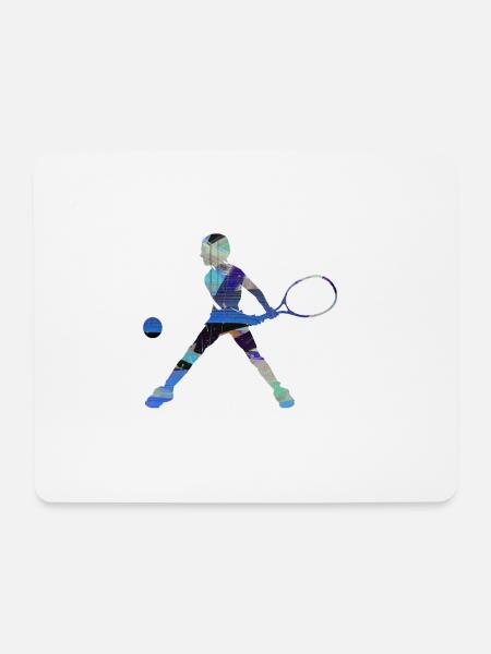 tennis,rückhand,tennisspielerin,junge,kind - Mousepad (Querformat) - Weiß