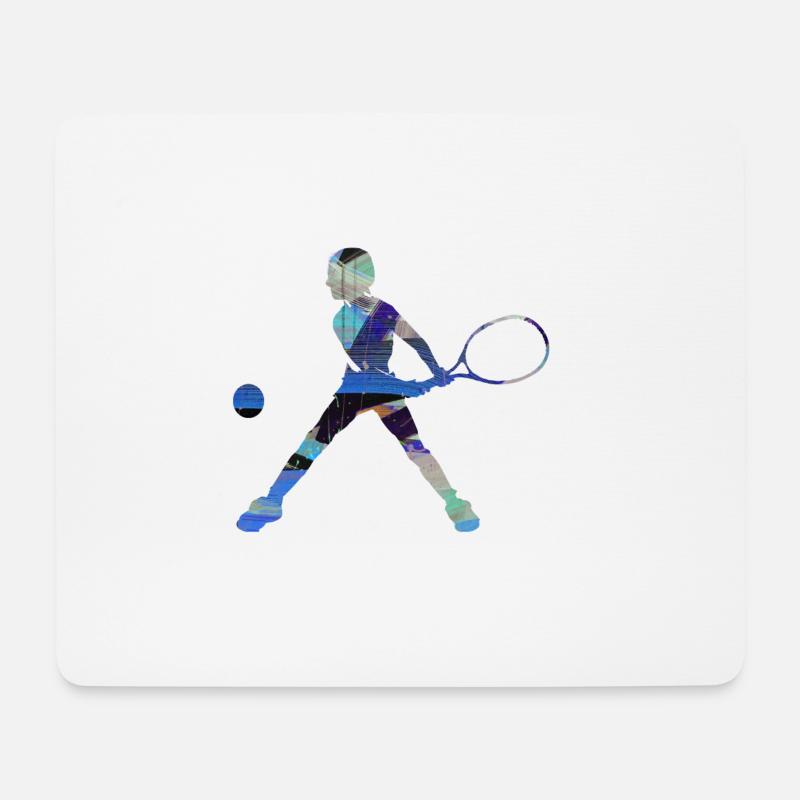 tennis,rückhand,tennisspielerin,junge,kind - Mousepad (Querformat) - Weiß
