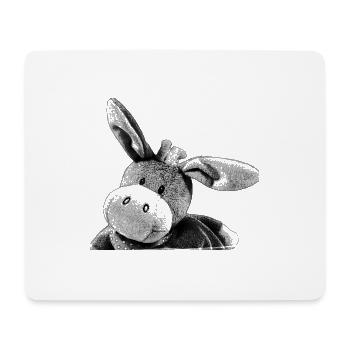 Âne, peluche, écriture, aquarelle, - Tapis de souris (format paysage) - blanc - Devant