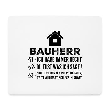 Builder House Construction Site Funny Gift - Mouse Pad (horizontal) - white - Front