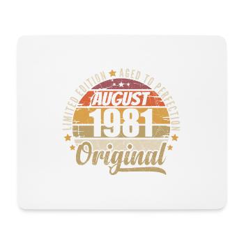 Août 1981 Anniversaire Vintage Rétro Août 1981 - Tapis de souris (format paysage) - blanc - Devant