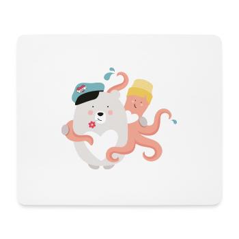 BEAR OCTOPUS FRIENDS - Mousepad (Querformat) - Weiß - Vorne