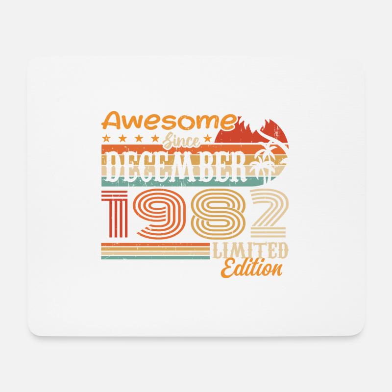 Retro Vintage Legendär Geburtstag Dezember 1982 - Mousepad (Querformat) - Weiß