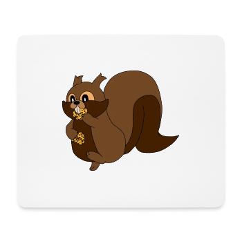 Eichhörnchen Keks süß - Mousepad (Querformat) - Weiß - Vorne