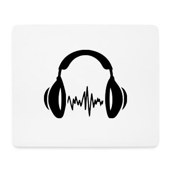 Casque Casque Musique Dj Son Karaoké - Tapis de souris (format paysage) - blanc - Devant