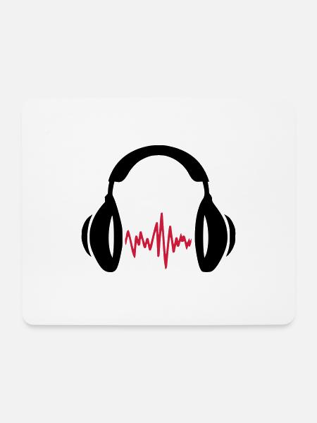 Kopfhörer Headphone Musik Dj Sound Karaoke - Mousepad (Querformat) - Weiß