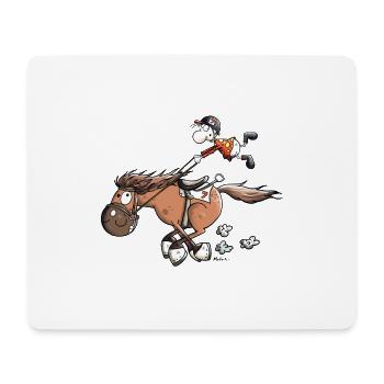Cheval De Course Rapide - Tapis de souris (format paysage) - blanc - Devant