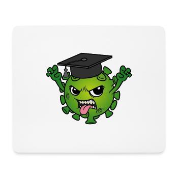 Graduation Mascot Corona Virus Doctor's Hat Motto - Mouse Pad (horizontal) - white - Front