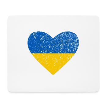 Ukraine, blau-gelbes Herz - Mousepad (Querformat) - Weiß - Vorne