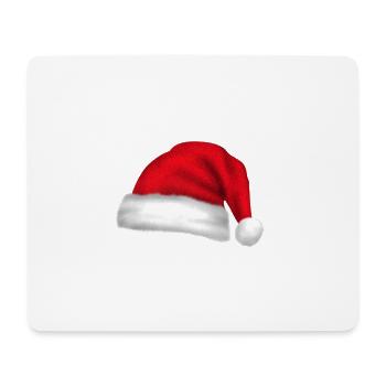 chapeau de père Noël - Tapis de souris (format paysage) - blanc - Devant