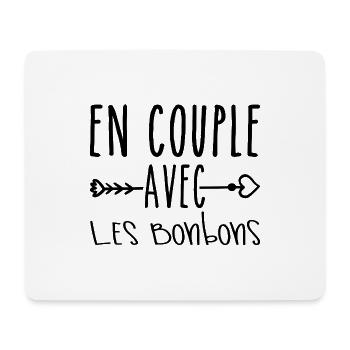 En Couple avec Bonbons, cadeau Fans de Bonbons - Tapis de souris (format paysage) - blanc - Devant