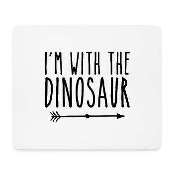 Ich bin mit dem Dinosaurier Erwachsene Kinder Männer Frauen Kostüm - Mousepad (Querformat) - Weiß - Vorne