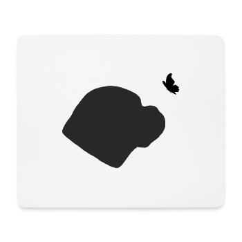Old English Bulldog mit Schmetterling - Mousepad (Querformat) - Weiß - Vorne