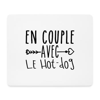 En Couple avec Hot-dog, cadeau Fans de Hot-dog - Tapis de souris (format paysage) - blanc - Devant