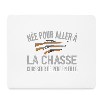 chasseur née pour aller à la chasse père et fille - Tapis de souris (format paysage) - blanc - Devant