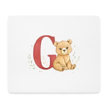 Aquarell Bär mit Buchstabe G - Mousepad (Querformat) - Weiß - Vorne