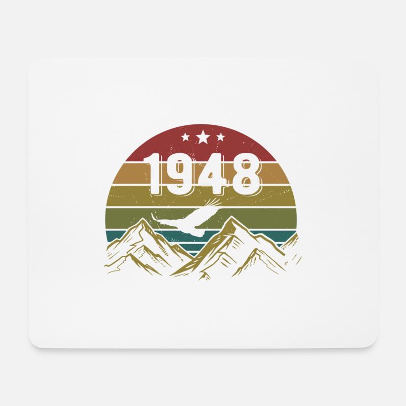 1948 Jahrgang Geburtstag 1948 Retro Geschenkidee - Mousepad (Querformat) - Weiß